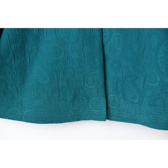 Laura Ashley Cropped Jacket 90s Vintage Women’s Sz Petite S in Teal - Picture 6 of 14